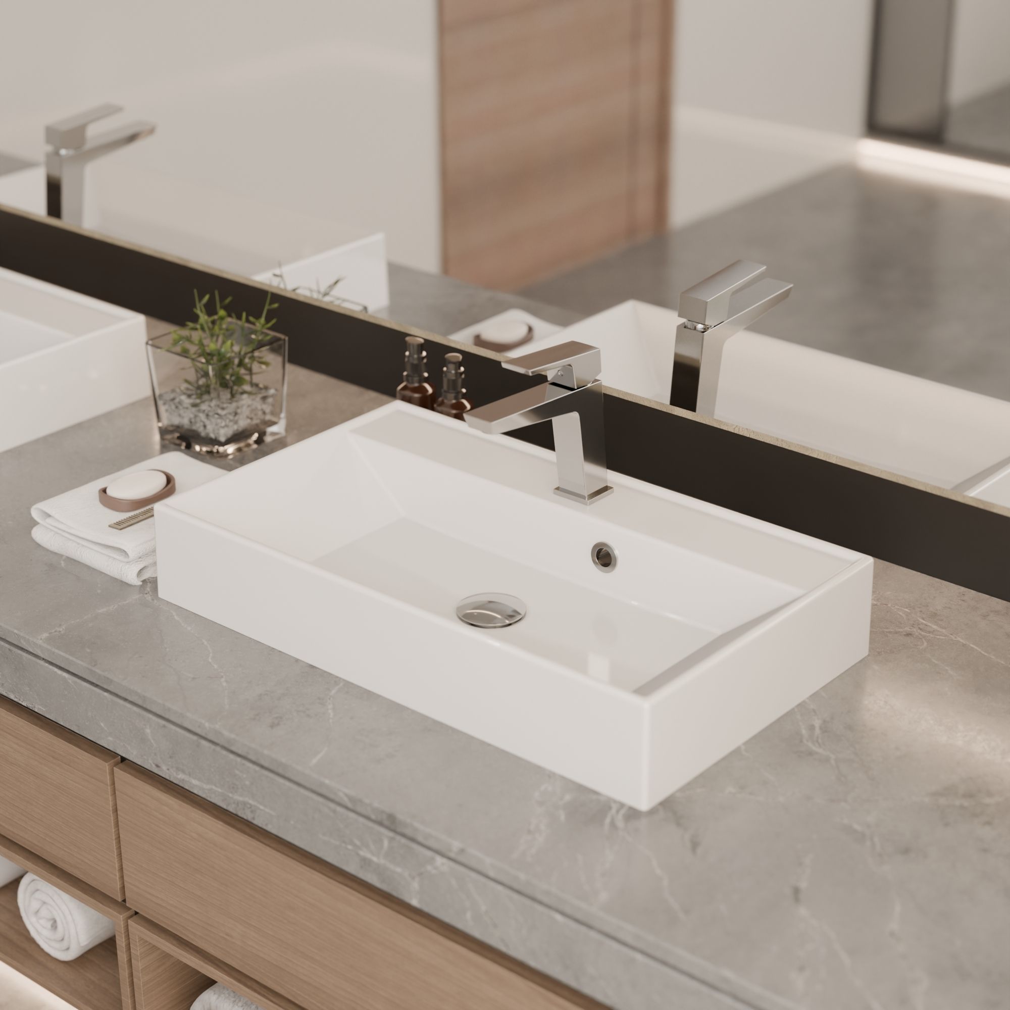 Bateria umywalkowa Vellano srebrna